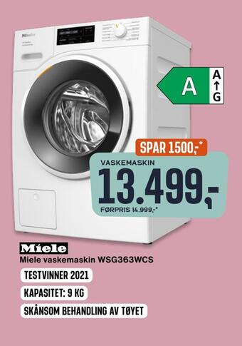 Skousen Miele vaskemaskin wsg363wcs tilbud