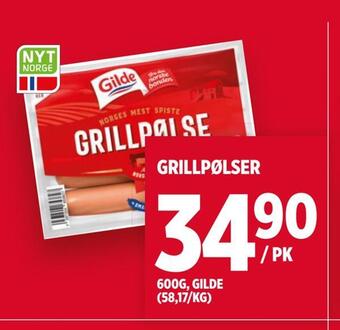 Meny Grillpølser tilbud