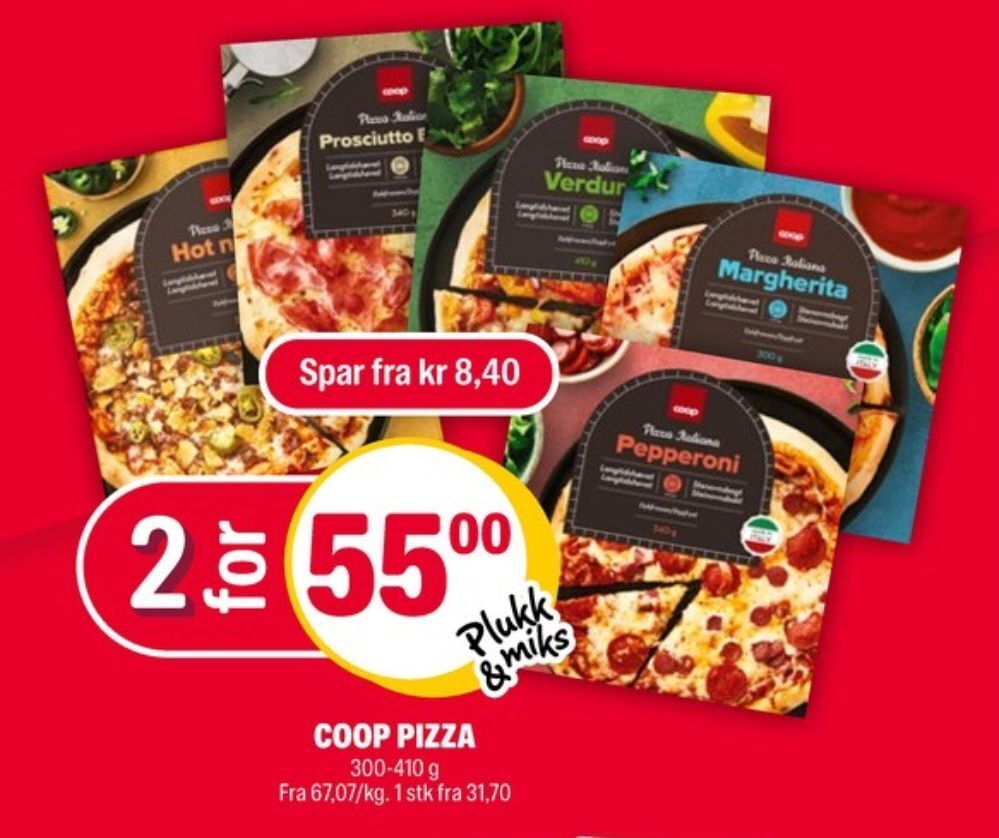 Coop pizza tilbud hos Coop Extra