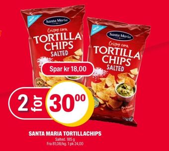 Coop Extra Santa maria tortillachips tilbud