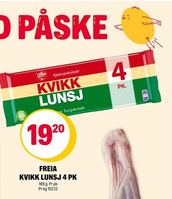 Coop Extra Kvikk lunsj sjokoladebar tilbud