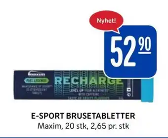 Rema 1000 E-Sport Brusetabletter Maxim tilbud