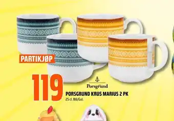 Coop Obs Porsgrund krus marius 2 pk tilbud