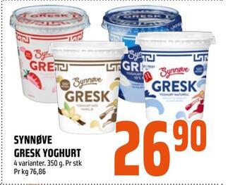 Coop Obs Synnøve gresk yoghurt tilbud