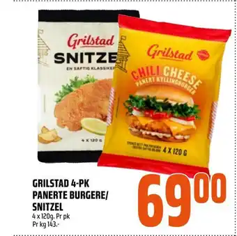 Coop Obs Grilstad 4-pk panerte burgere/ snitzel tilbud