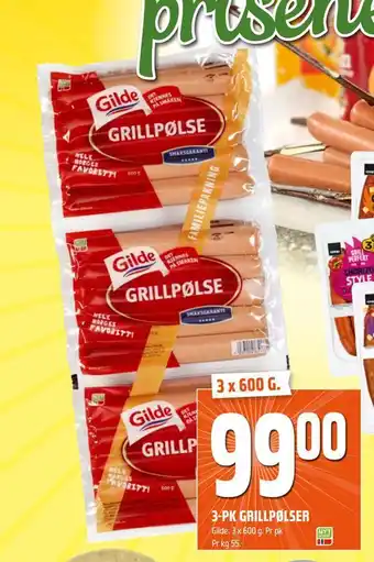 Coop Obs 3-pk grillpølser tilbud