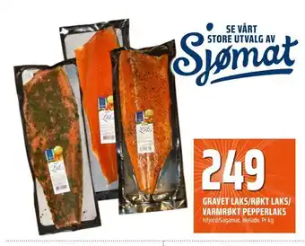 Coop Obs Gravet laks/røkt laks/ varmrøkt pepperlaks tilbud