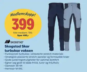 Coop Obs Skogstad skar turbukse voksen tilbud