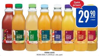 Rema 1000 Fersk juice tilbud