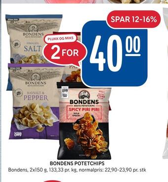 Rema 1000 Bondens potetchips tilbud