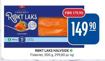 Rema 1000 Røkt laks halvside tilbud