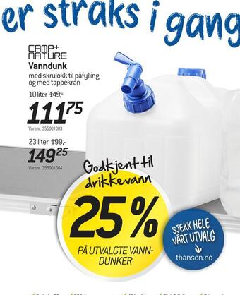 Thansen Vanndunk tilbud