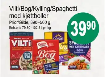 Joker Vilti/bog/kylling/spaghetti med kjøttboller tilbud