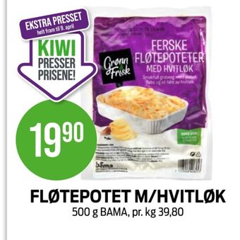 Kiwi Grønn og frisk fløtepoteter tilbud