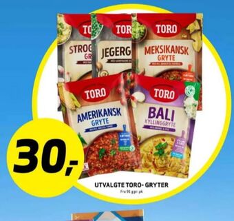 Bunnpris Toro ferdigretter tilbud