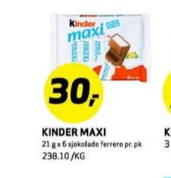 Bunnpris Maxi sjokoladebar tilbud