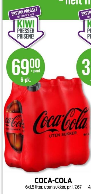 Kiwi Coca-cola zero brus tilbud