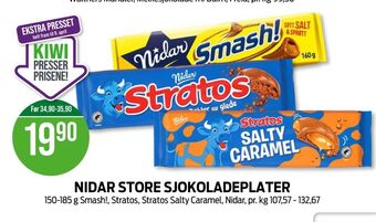 Kiwi Stratos sjokoladeplate tilbud