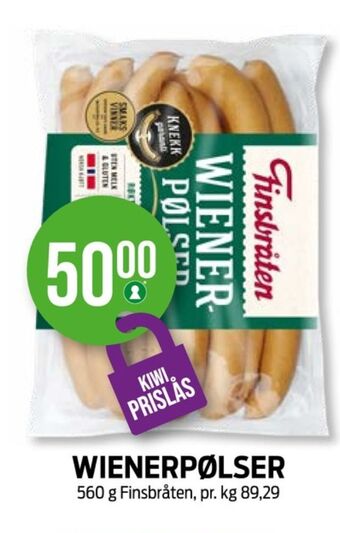Kiwi Finsbråten wienerpølser tilbud