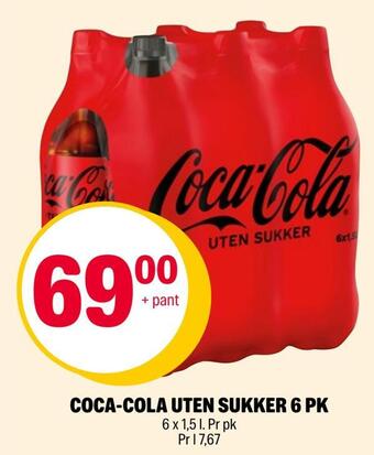 Coop Extra Coca-cola uten sukker 6 pk tilbud