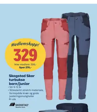 Coop Extra Skogstad skar turbukse barn/junior tilbud