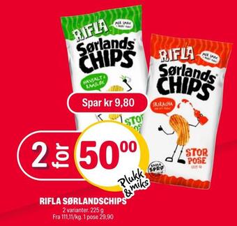 Coop Extra Rifla sørlandschips tilbud