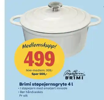 Coop Extra Brimi støpejernsgryte 4 l tilbud