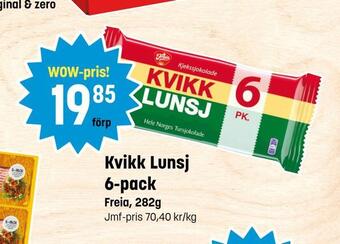 Eurocash Kvikk lunsj 6-pack tilbud
