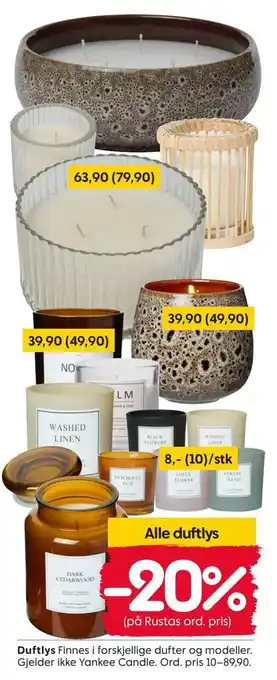 Rusta Alle duftlys tilbud