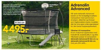 Rusta Adrenalin advanced trampoline inkludert sikkerhetsnett tilbud
