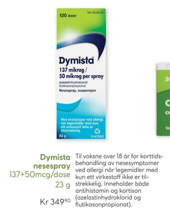 Vitusapotek Dymista nesespray tilbud