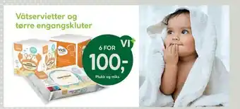 Vitusapotek Våtservietter og tørre engangskluter tilbud