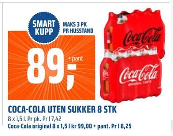 Coop Obs Coca-cola uten sukker 8 stk tilbud