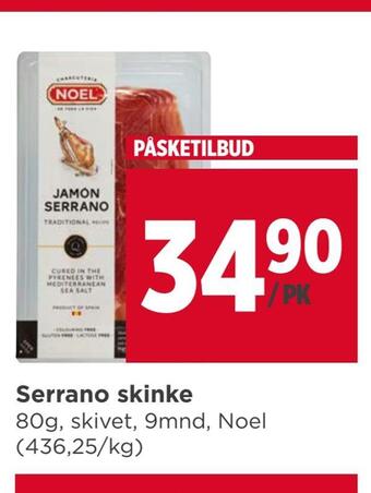 Meny Serrano skinke tilbud