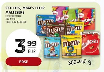 Scandinavian Park Skittles, m&m's eller maltesers tilbud