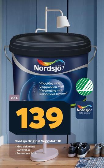 Megaflis Nordsjø original vegg matt 10 tilbud