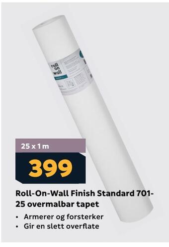 Megaflis Roll-on-wall finish standard 70,00 25 overmalbar tapet tilbud