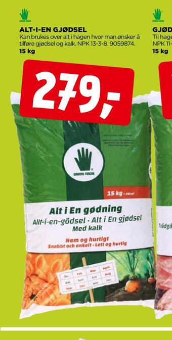 jem & fix Alt-i-en gjødsel tilbud