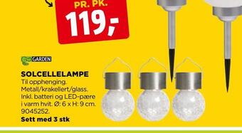jem & fix Solcellelampe tilbud