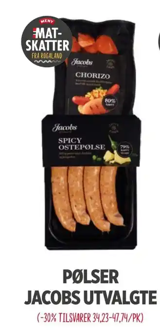Meny Pølser jacobs utvalgte tilbud