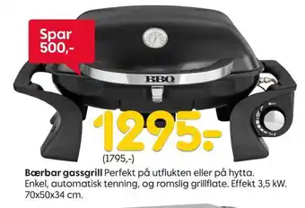 Rusta Bærbar gassgrill tilbud