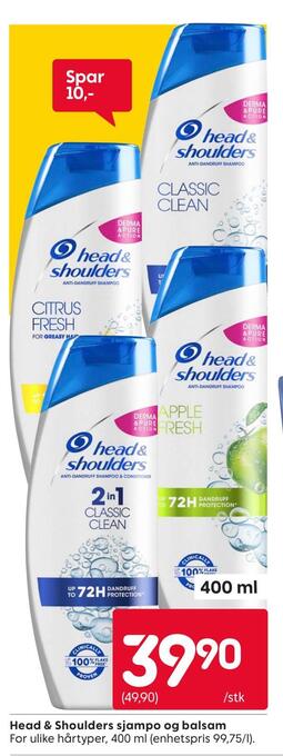 Rusta Head & shoulders sjampo og balsam tilbud