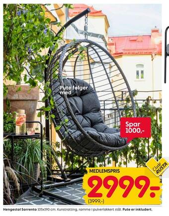 Rusta Hengestol sorrento tilbud