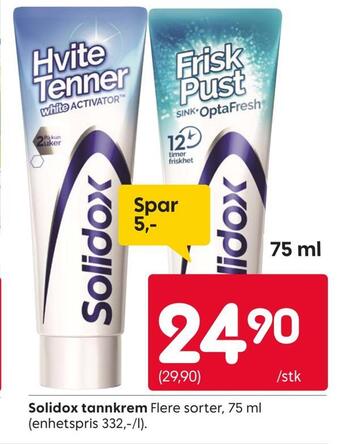 Rusta Solidox tannkrem tilbud