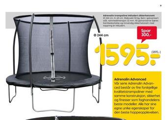 Rusta Adrenalin trampoline inkludert sikkerhetsnett tilbud