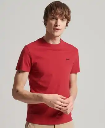 Superdry T-skjorte i økologisk bomull med essential-mikrologo tilbud