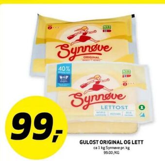 Bunnpris Synnøve finden skæreost tilbud