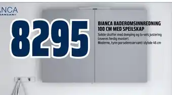 Obs Bygg Bianca baderomsinnredning 100 cm med speilskap tilbud