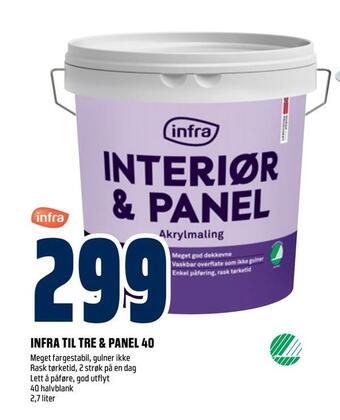 Obs Bygg Infra til tre & panel 40 tilbud
