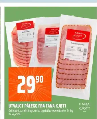 Coop Obs Utvalgt pålegg fra fana kjøtt tilbud